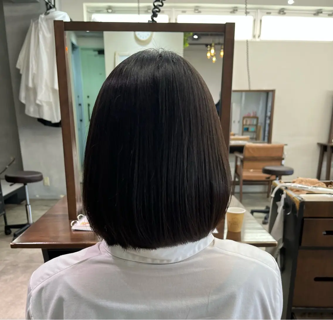 ショート カラー パーマ 縮毛矯正 縮毛矯正 / 透明感カラー首藤大翔のヘアスタイル