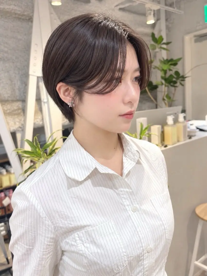 ショート カット ヘアカラー トリートメント 骨格診断で絶対可愛い ✨丸みショート✨凌弥のヘアスタイル