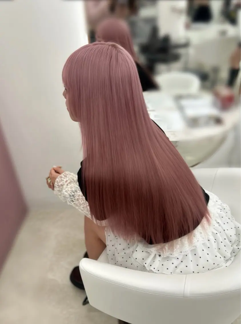 カラー カット ヘアカラー トリートメント 暖色/ガーリー/ピ ンク/yuriyaのヘアスタイル
