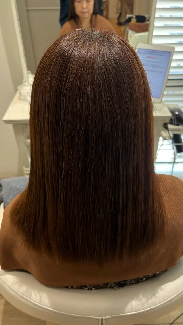ミディアム カラー カット トリートメント 似合わせ 顔周りYUUGAのヘアスタイル