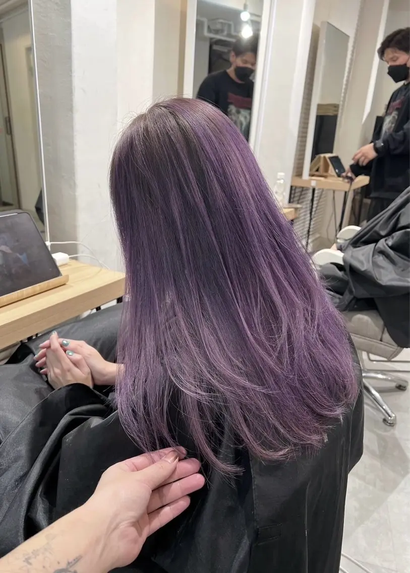 ロング カラー バレイヤージュ ラベンダーカラー レイヤーカット 指名数No.1 /NAOYAのヘアスタイル