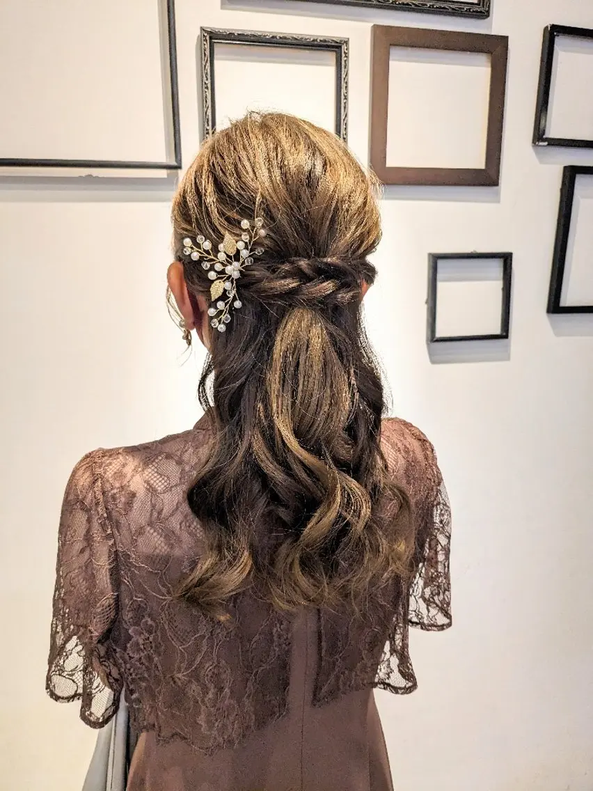 ロング ヘアアレンジ ハーフアップ ヘアセット miku ヘアセット/着付けのヘアスタイル