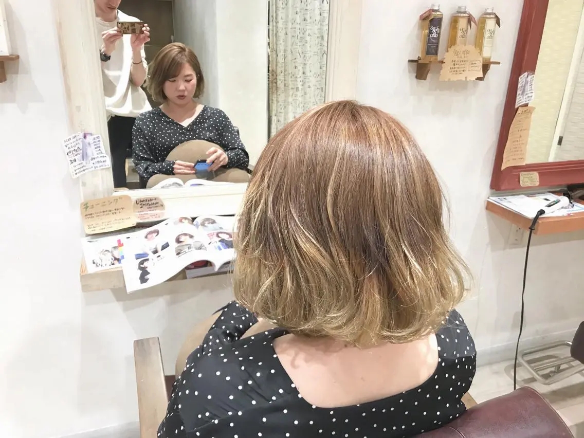 ショート カラー ベージュカラー グラデーションカラー ハイライトカラー ハイライト メンズ指名多数!! 田島史也のヘアスタイル