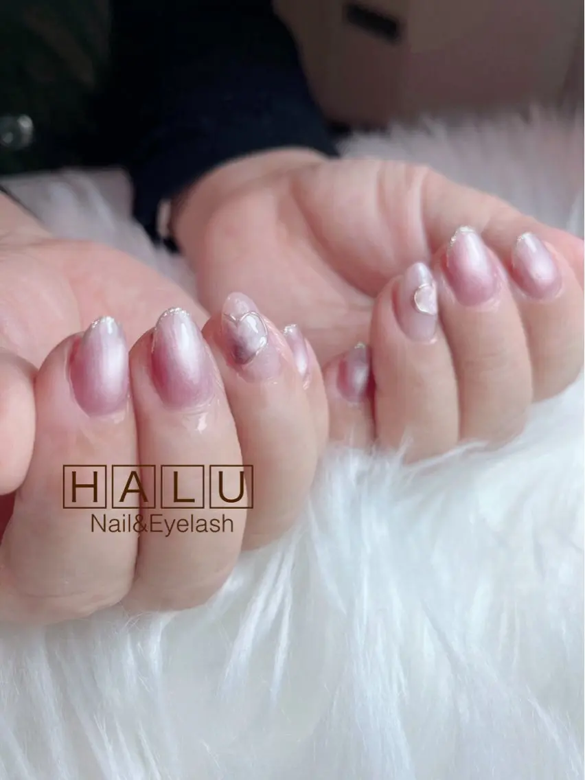 ネイル ハート マグネットネイル HALU ハルのネイルデザイン