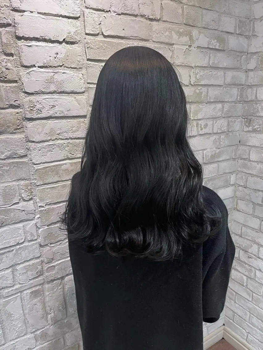 ロング カラー 黒髪 ブルーカラー ブルーブラック レイヤーカット 🐾 atsuyaのヘアスタイル