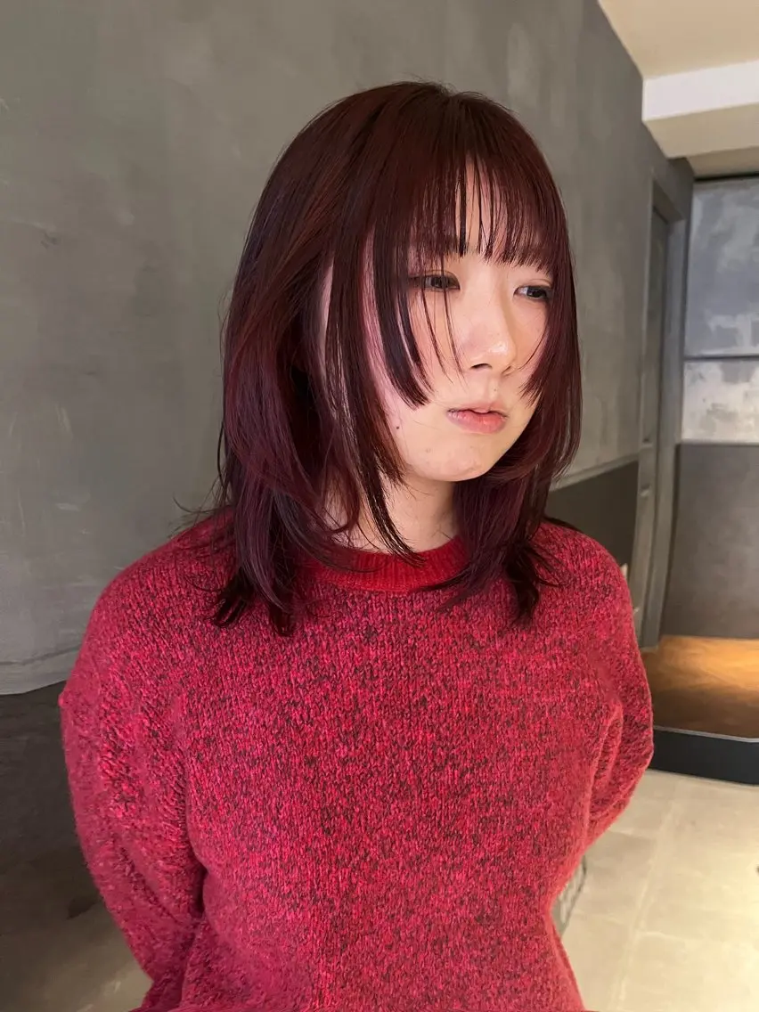 ミディアム カラー カット ヘアカラー トリートメント 田中 里奈のヘアスタイル