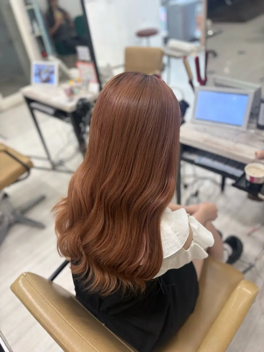 ロング カラー カット ヘアカラー トリートメント 暖色系カラー/ピンク Ririi🎀のヘアスタイル