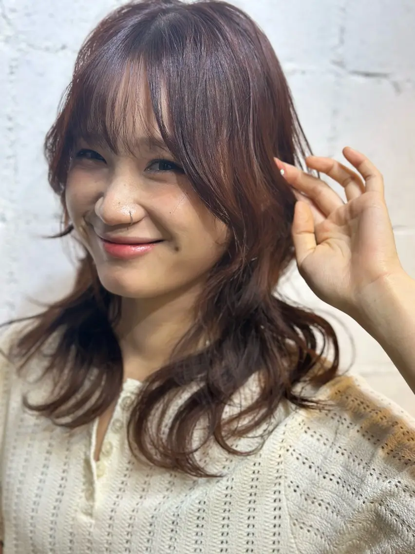 セミロング カラー ヘアカラー トリートメント 福西晃希 【艶髪・髪質改善】のヘアスタイル
