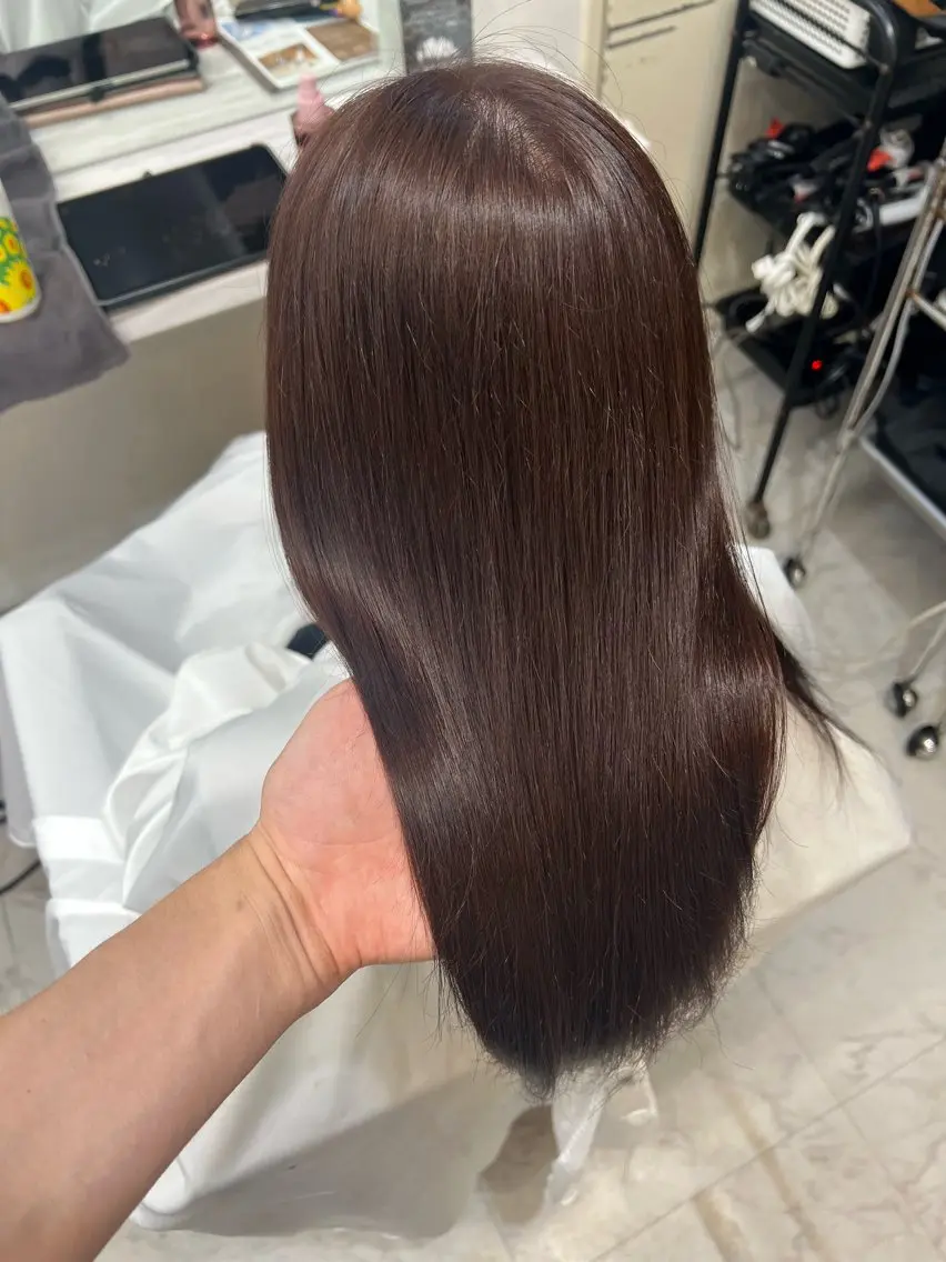 セミロング カラー ココアグレージュ グレージュ カット ヘアカラー トリートメント ✨レイヤー/髪質改善 /エクステ✨ナカムラのヘアスタイル