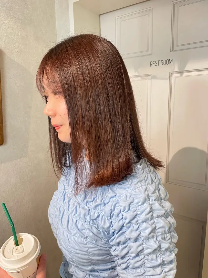 ミディアム カラー ブラウンカラー 髪質改善 トリートメント ヘアカラー トリートメント ナチュラル透明感🌱 小山美樹子のヘアスタイル