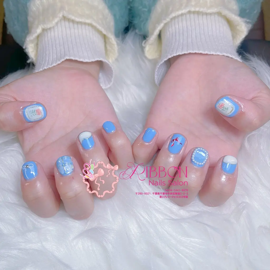ネイル フレンチネイル ジェルネイル マグネットネイル 持ち込み ニュアンスネイル Ribbonnail salonのネイルデザイン