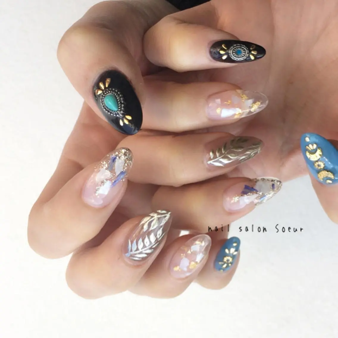 ネイル 持ち込み スカルプネイル ハンドネイル nail salon Soeurのネイルデザイン