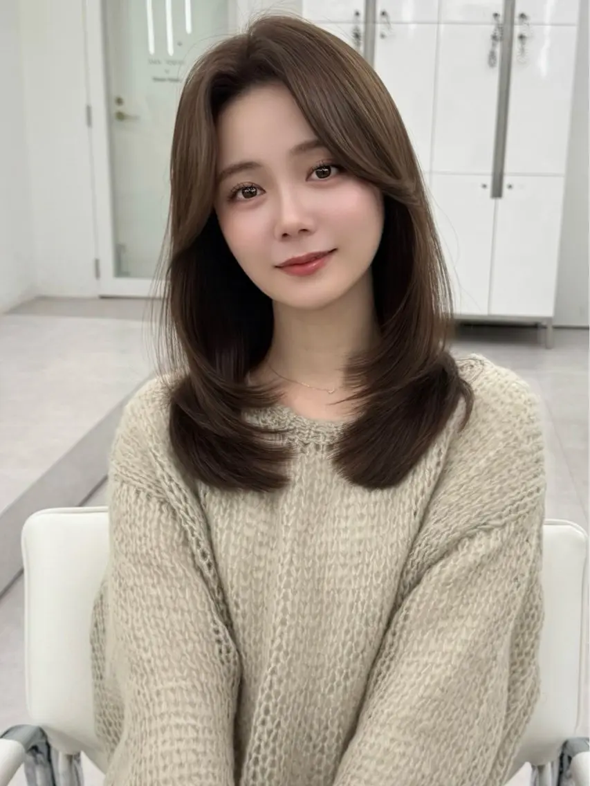 ミディアム カラー ヘアアレンジ カット ヘアカラー トリートメント 顔周り&ミディアム 特化/池袋/kokiのヘアスタイル