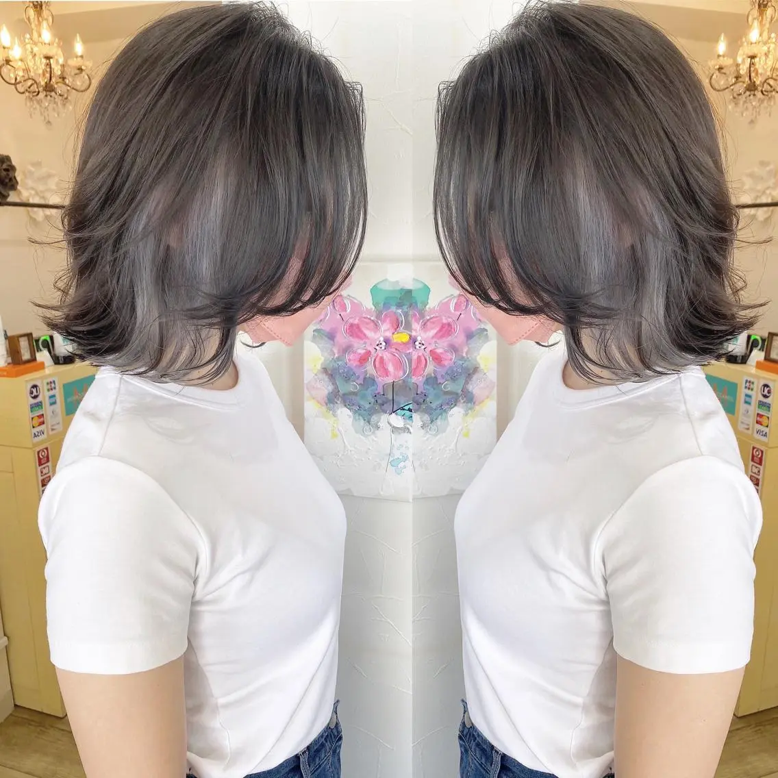 ミディアム カラー イルミナカラー カット ヘアカラー トリートメント grand juteのヘアスタイル