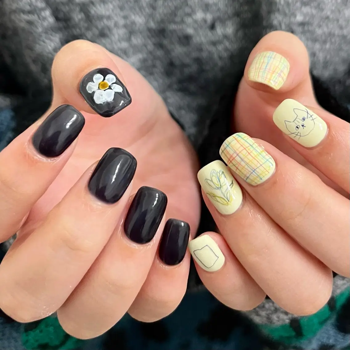 ネイル グリーン ハンドネイル vegh. nail/阿波座のネイルデザイン