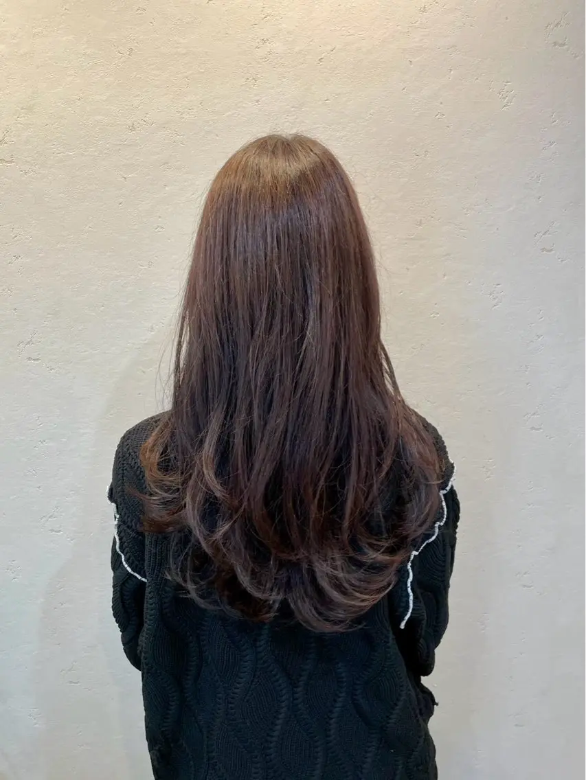セミロング カラー ヘアカラー 🩵ナチュラルカラー 🩵モモのヘアスタイル