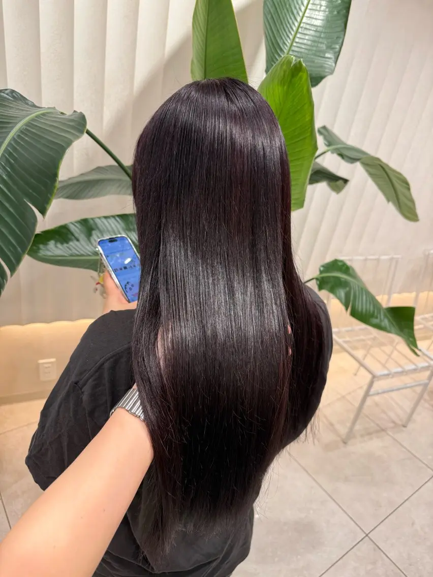 ロング カラー ラベンダーカラー ヘアカラー トリートメント ラベンダー💜 グレージュ🩶のヘアスタイル