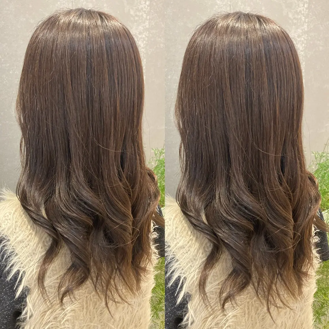 ミディアム カラー ブラウンカラー ココアブラウン み うのヘアスタイル