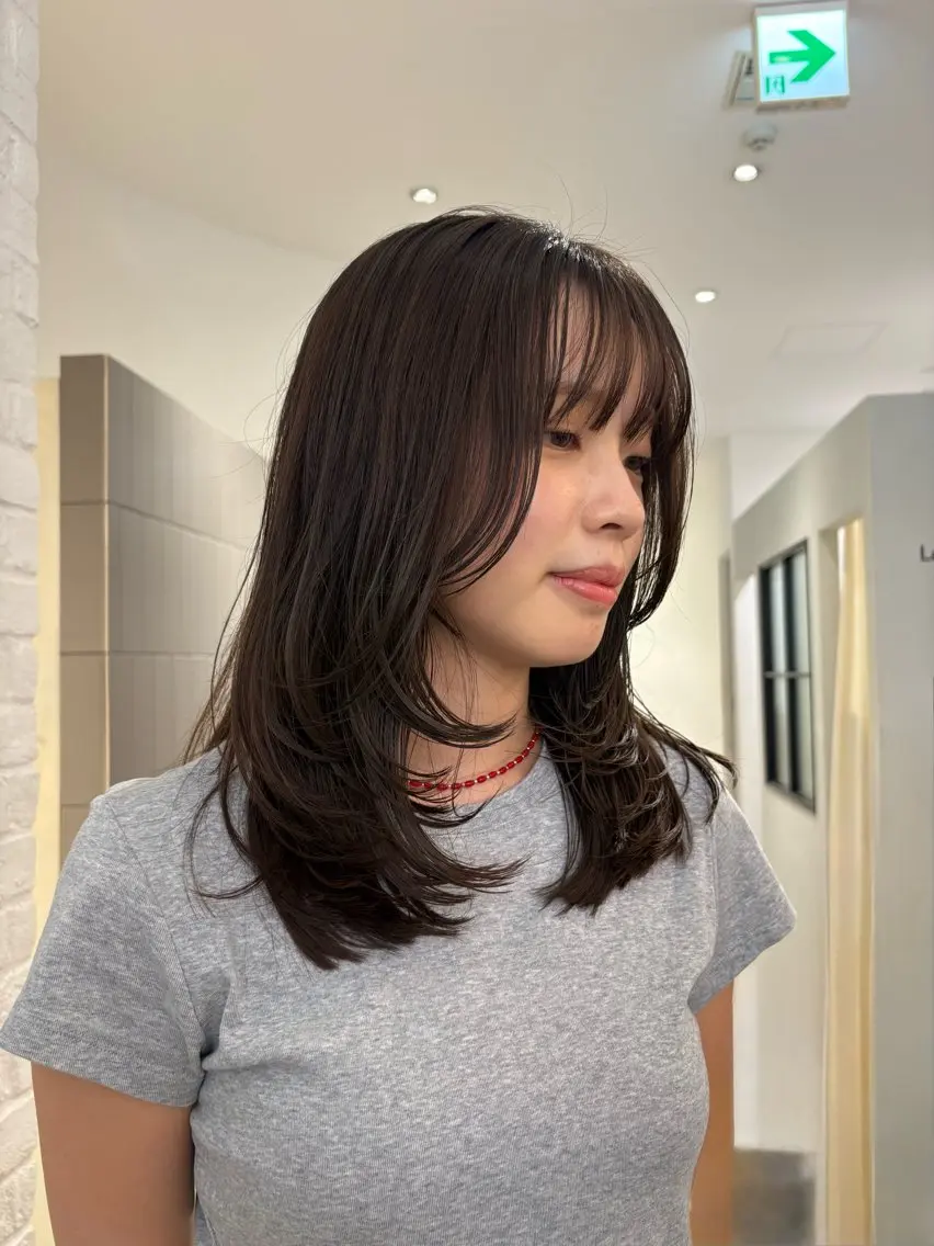 ミディアム ミディアムレイヤー レイヤーカット 天王寺美容室/ アヤカのヘアスタイル
