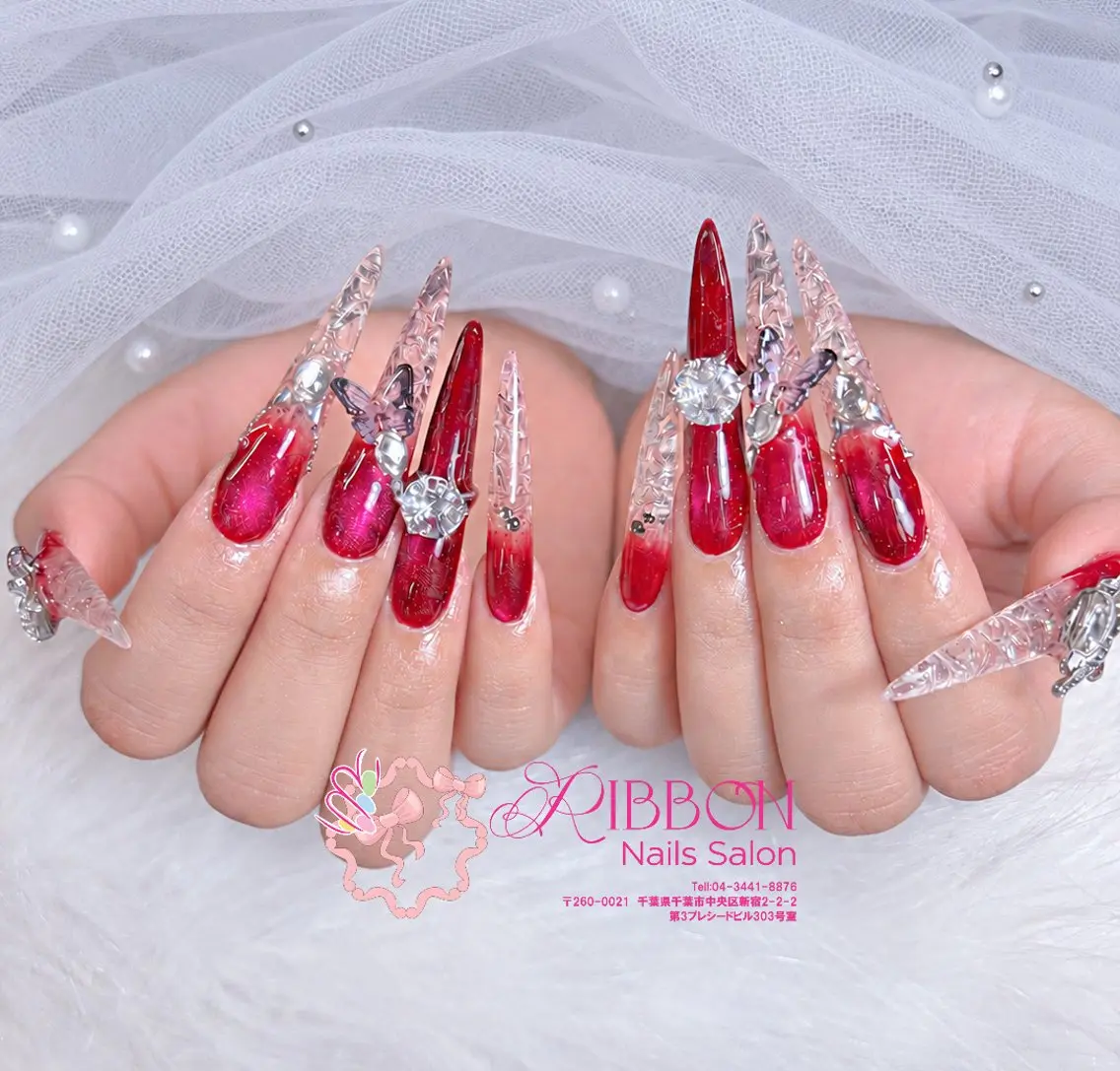 ネイル フットネイル フレンチネイル ジェルネイル ロングネイル マグネットネイル ハンドネイル Ribbonnail salonのネイルデザイン
