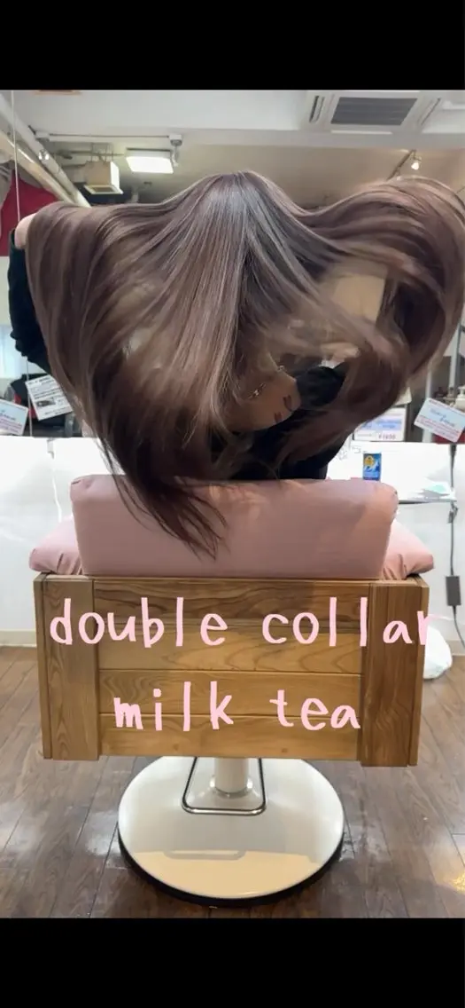 ロング カラー ベージュカラー ダブルカラー ヘアカラー GLAD 萩原のヘアスタイル