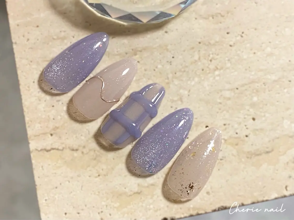 ネイル ジェルネイル マグネットネイル ミラーネイル ニュアンスネイル ぷっくりネイル ハンドネイル Cherienail yunaのネイルデザイン