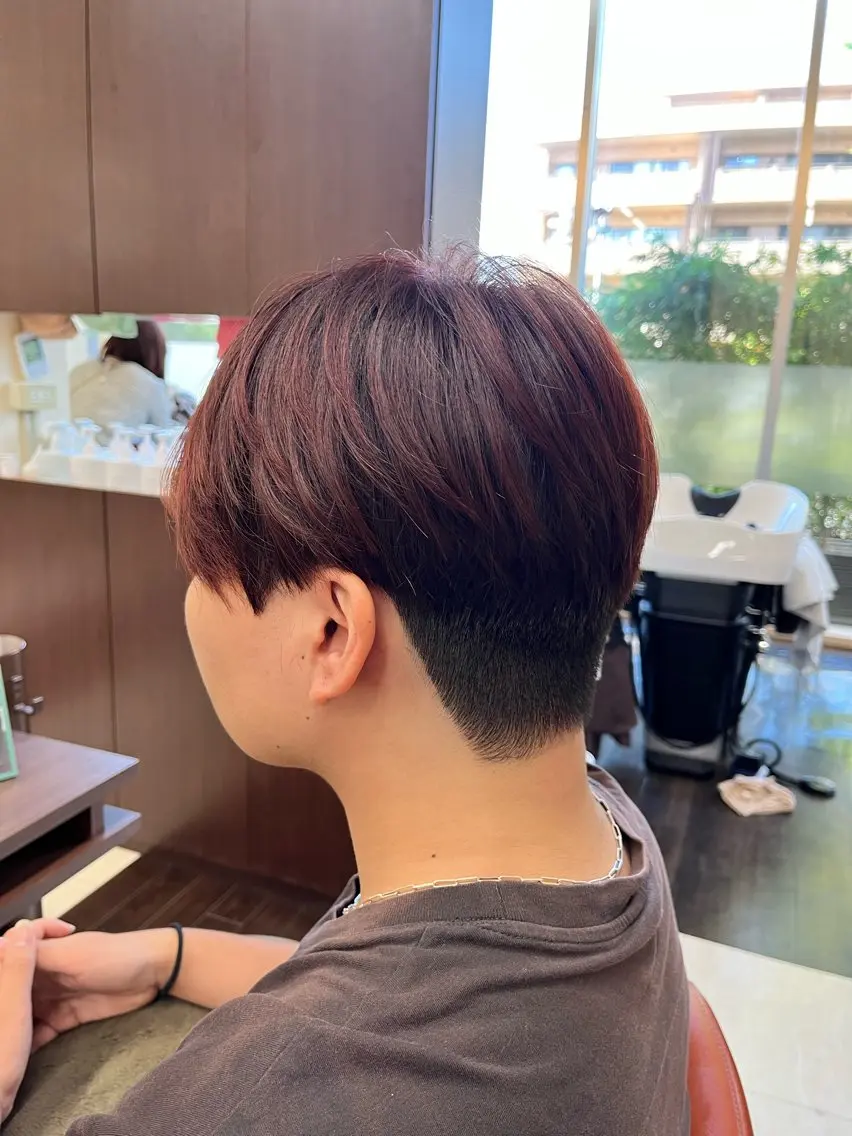 ショート カラー メンズ マッシュ レッドカラー 🧊メンズ特化🧊 高木航希のヘアスタイル