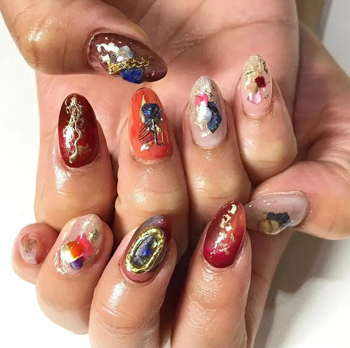 ネイル 渋谷／チップ長さ出し 👑アプレgel-xのネイルデザイン