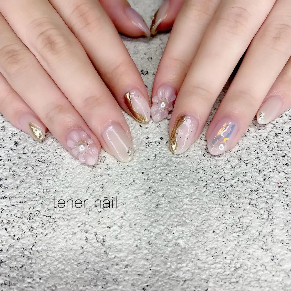 ネイル フラワーネイル ぷっくりネイル テネルネイル tener nailのネイルデザイン