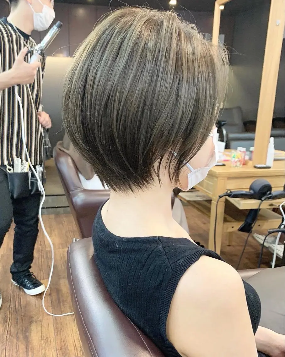 ショート カット 縮毛矯正 縮毛矯正/ショート/ レイヤー/畑中正敏のヘアスタイル
