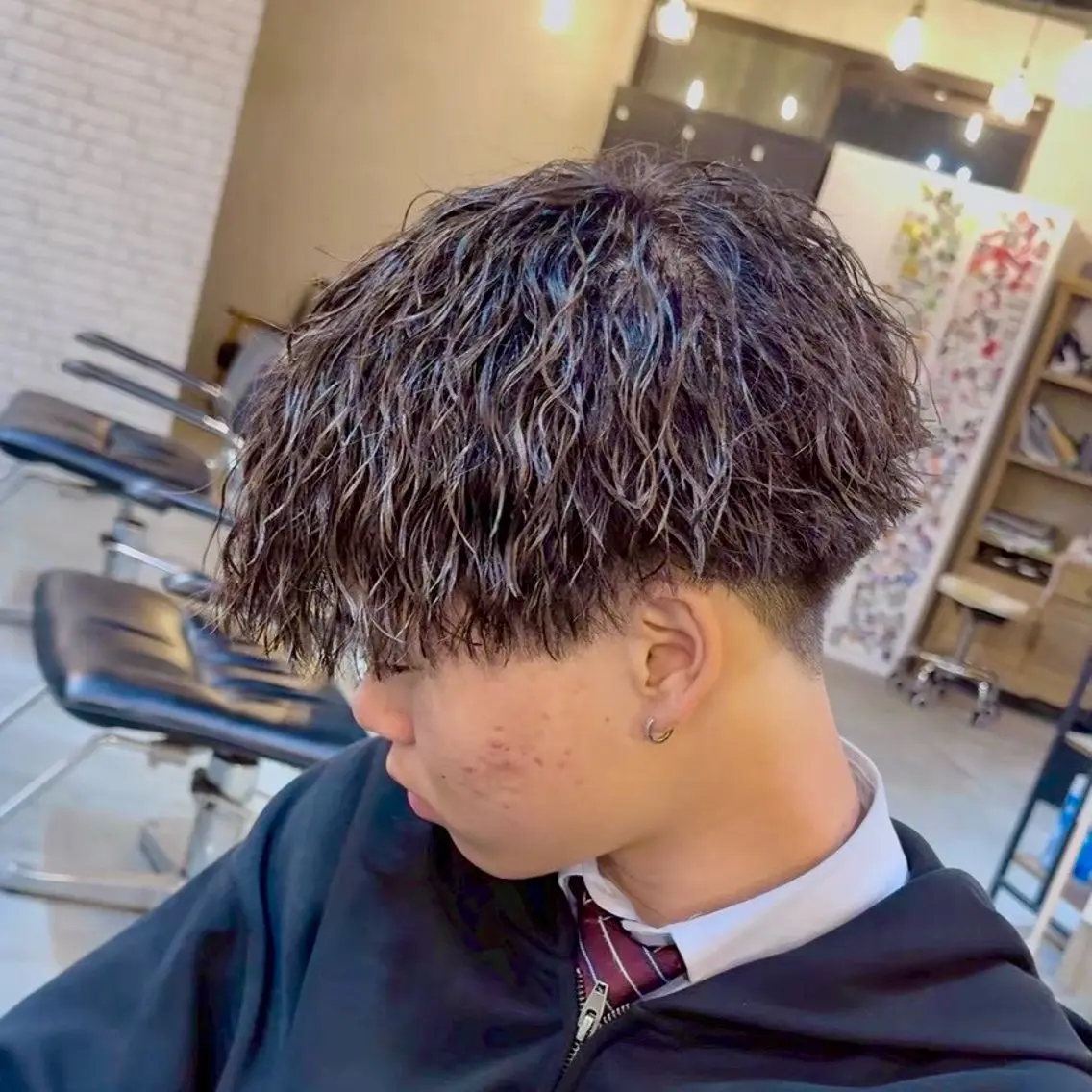 ショート パーマ メンズ シャドウ ツイスパ ニュアンスおがたのヘアスタイル