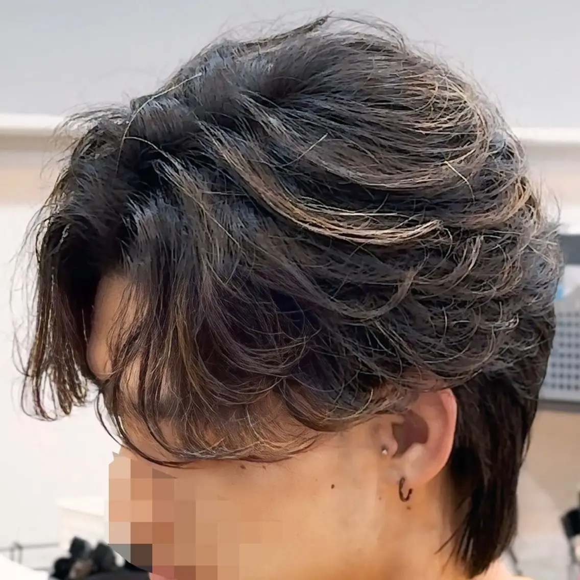カット、フェザーパーマの写真