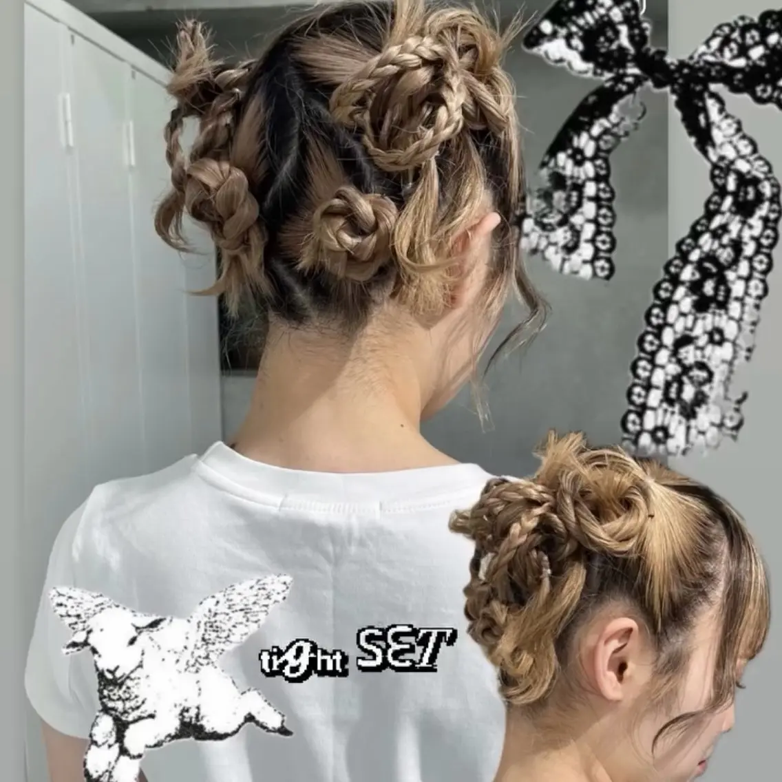 ミディアム ヘアアレンジ 広香🪽ハイトーン/ レイヤー/ヘアセットのヘアスタイル