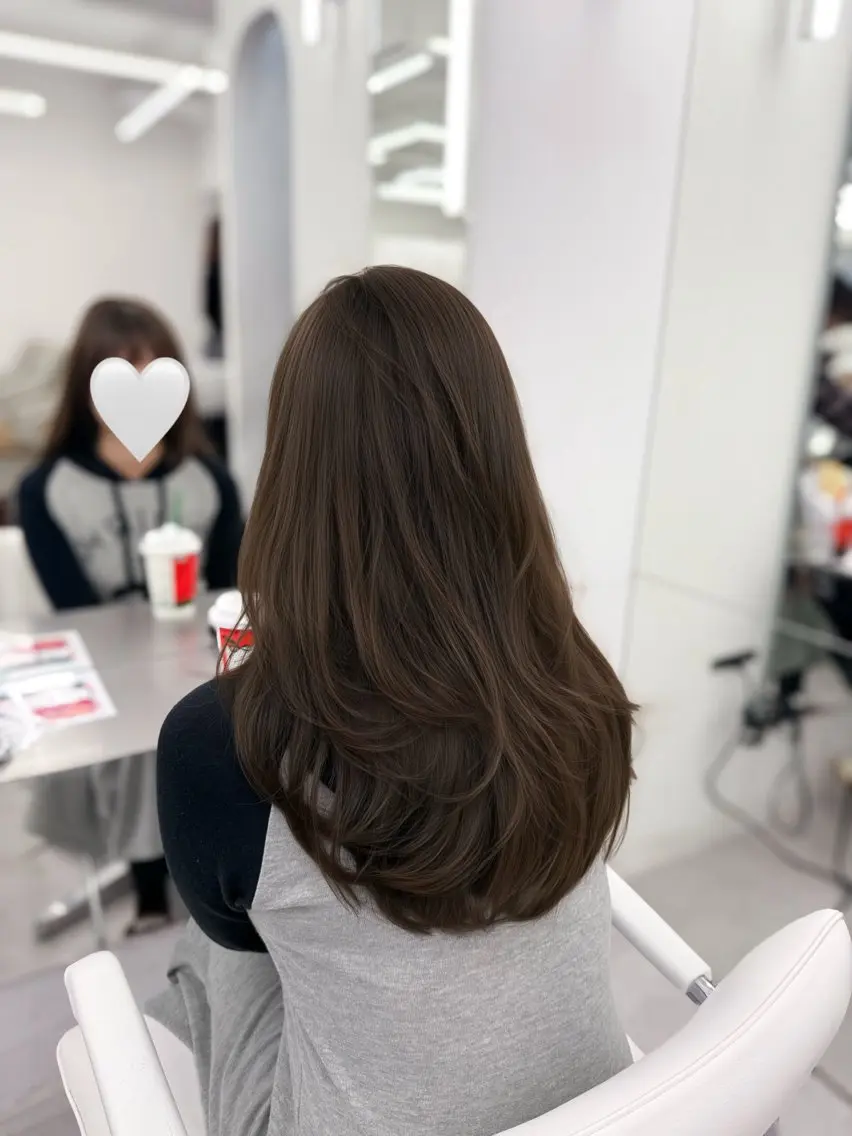 ロング カラー 透明感カラー 顔まわりレイヤー 顔周りカット ハッシュカット 髪質改善 カット ヘアカラー トリートメント 韓国ガーリーヘア🎀 Sayaka🤍のヘアスタイル