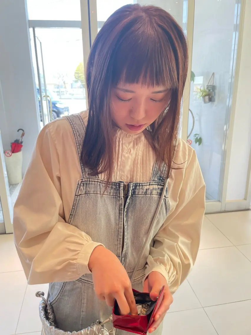 セミロング カラー ブリーチ ダブルカラー ブリーチなしカラー オン眉 鶴岡で縮毛矯正なら お任せ！ハヤシナオミのヘアスタイル