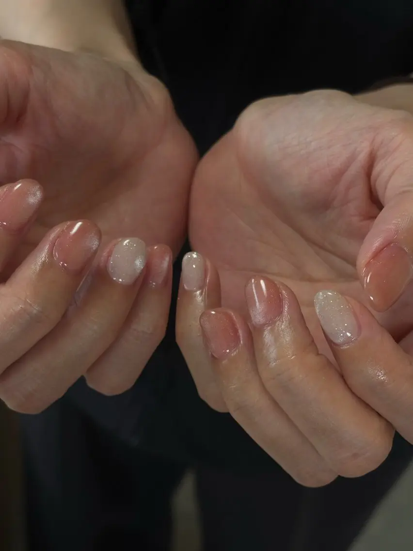 ネイル キラキラネイル マグネットネイル ニュアンスネイル オフィスネイル ワンカラーネイル ハンドネイル tamu nail 　金町のネイルデザイン