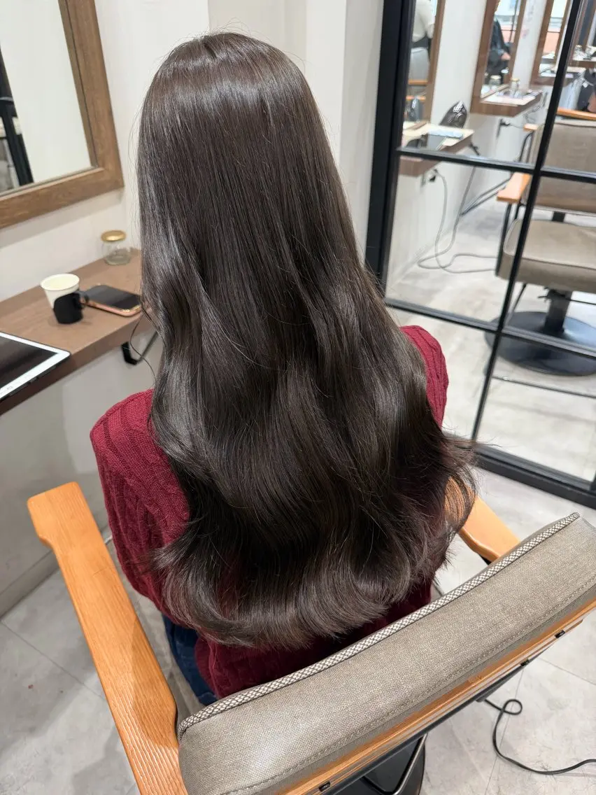 ロング ヘアカラー トリートメント 難波 茜のヘアスタイル