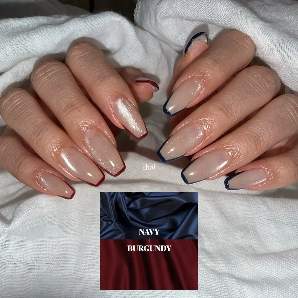 ネイル フレンチネイル マグネットネイル ハンドネイル chai nail +  eye📍鶴橋のネイルデザイン