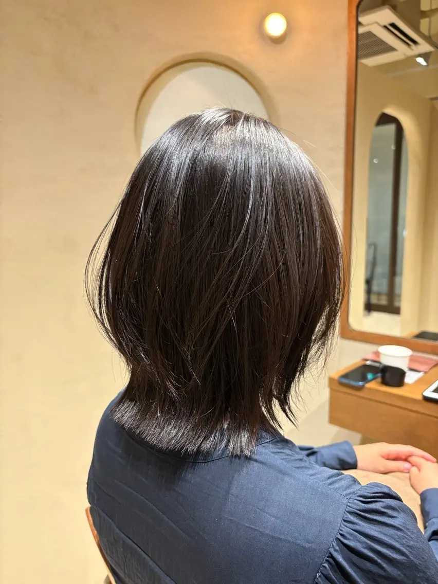 ミディアム 縮毛矯正 トリートメント カット 縮毛矯正 中目黒 akaneのヘアスタイル