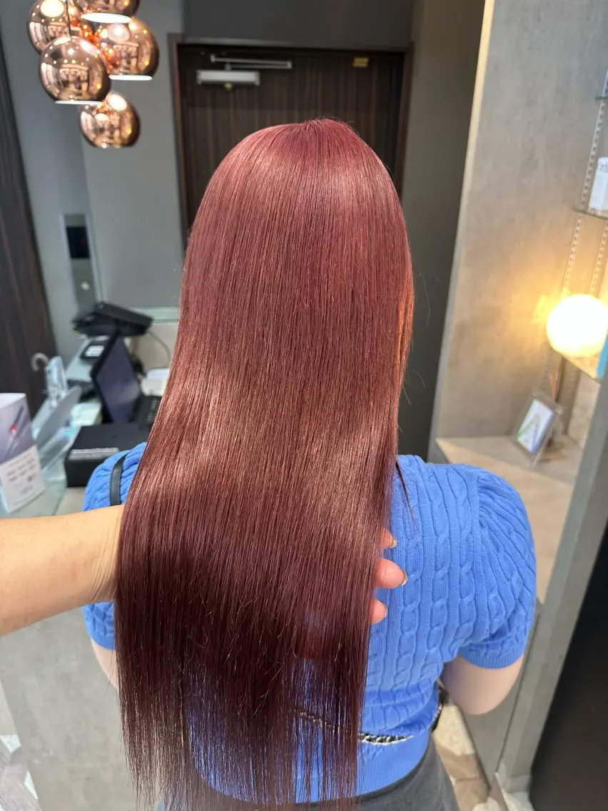 セミロング カラー ブリーチ 透明感カラー デザインカラー ダブルカラー ハイトーンカラー カット ヘアカラー トリートメント AYAKASA 暖色カラー/レイヤーのヘアスタイル