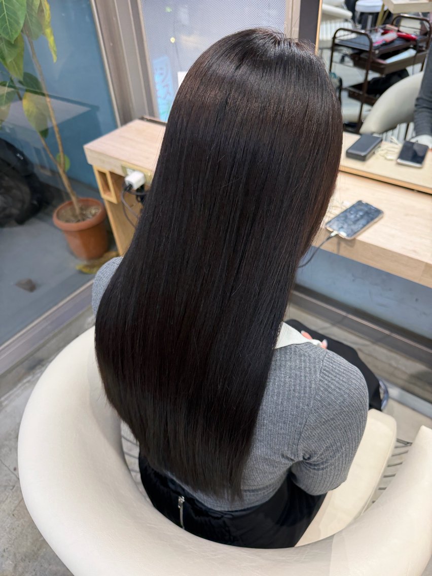 ロング カラー ヘアカラー トリートメント YUNA🩵髪質改善 🩵ヘアセットのヘアスタイル