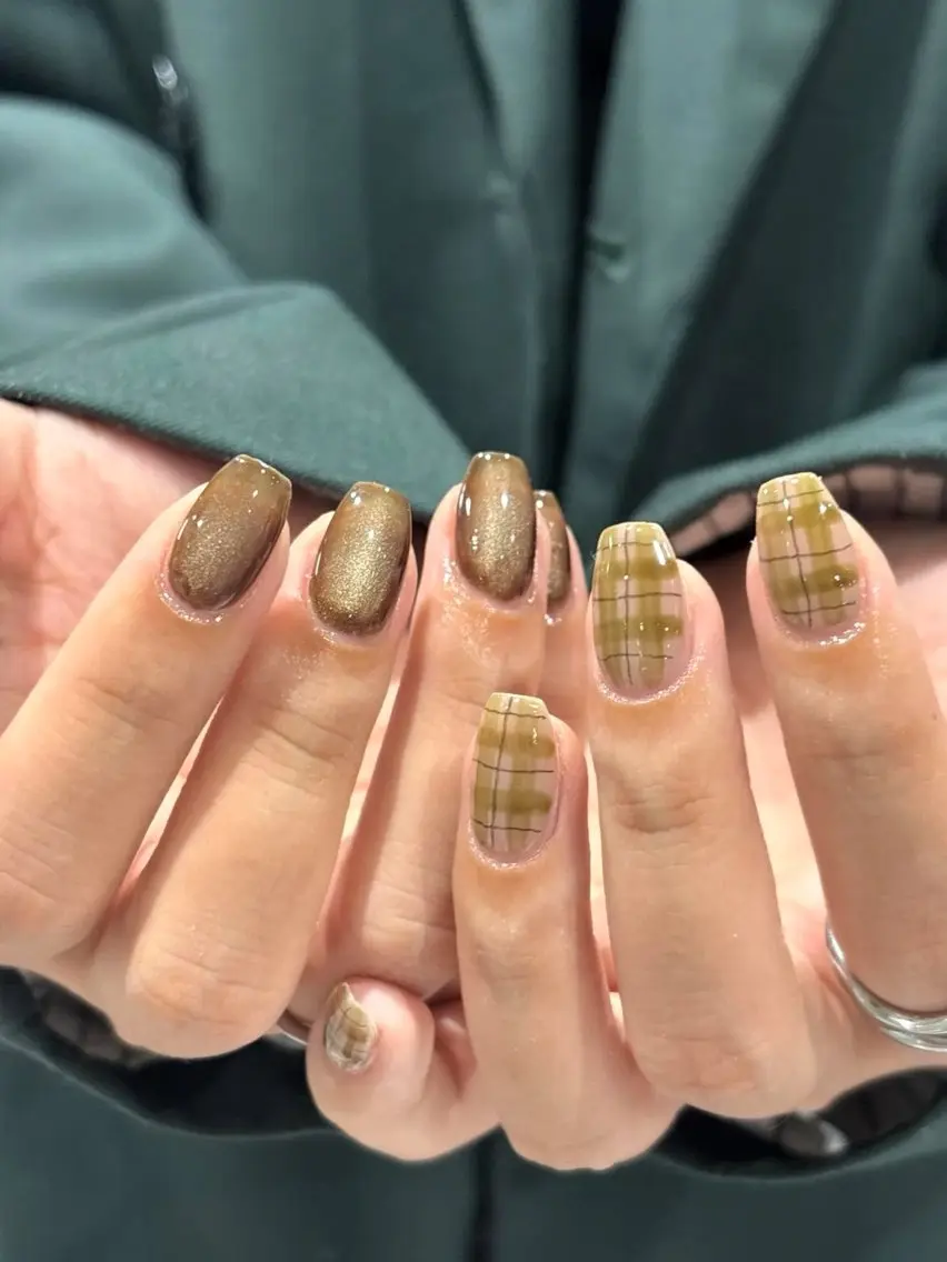 ネイル 韓国ネイル 持ち込み ニュアンスネイル ネイルチップ 冬ネイル ANA.CHUO 本川越店舗のネイルデザイン