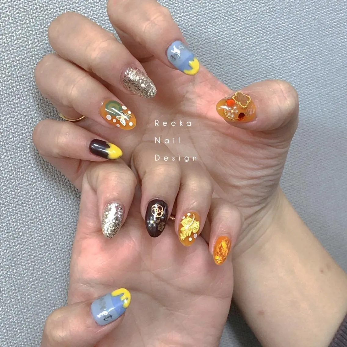 セミロング ネイル ハンドネイル Blowe ニュアンスのネイルデザイン