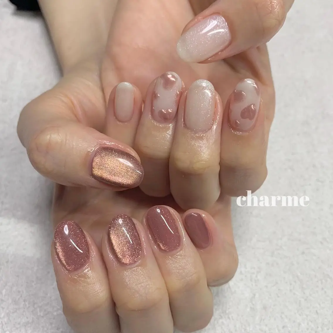 ネイル ハート マグネットネイル . SHIORIのネイルデザイン