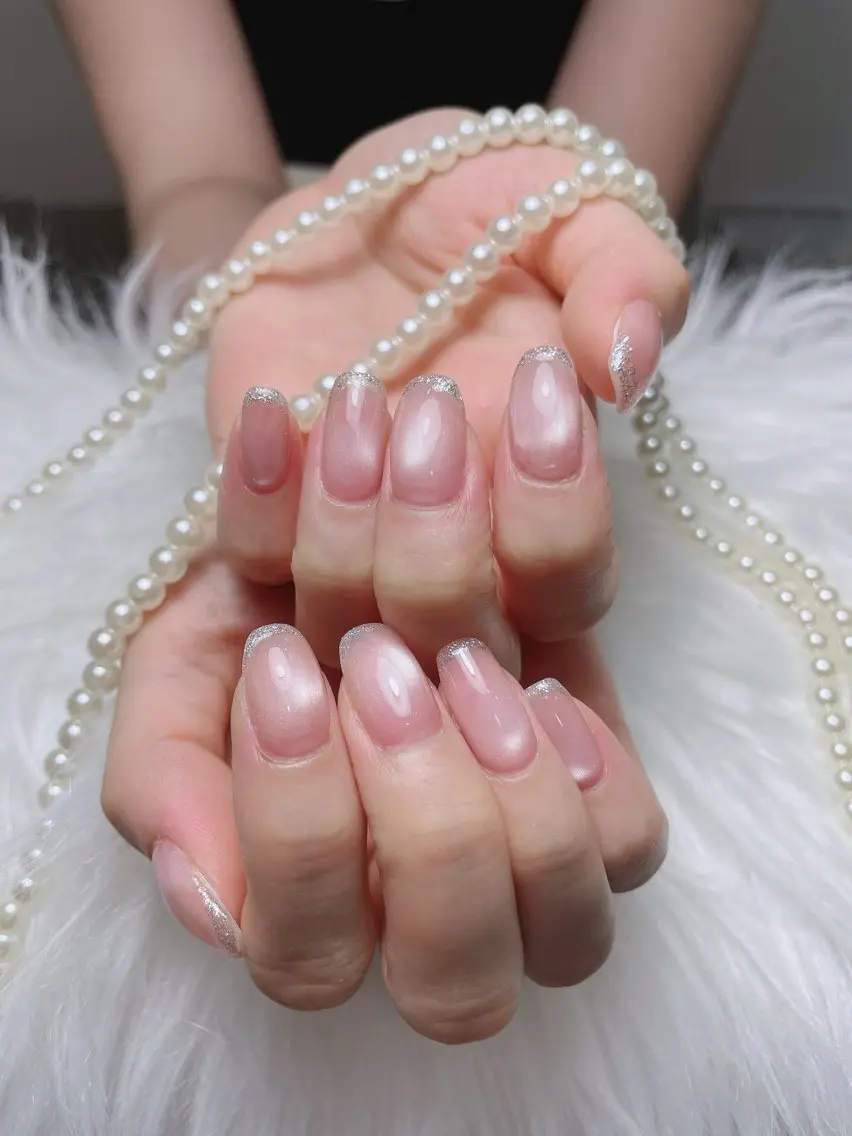 ネイル アートネイル オーロラネイル フラッシュネイル フレンチネイル ジェルネイル Sora nail 長さ出し専門店のネイルデザイン