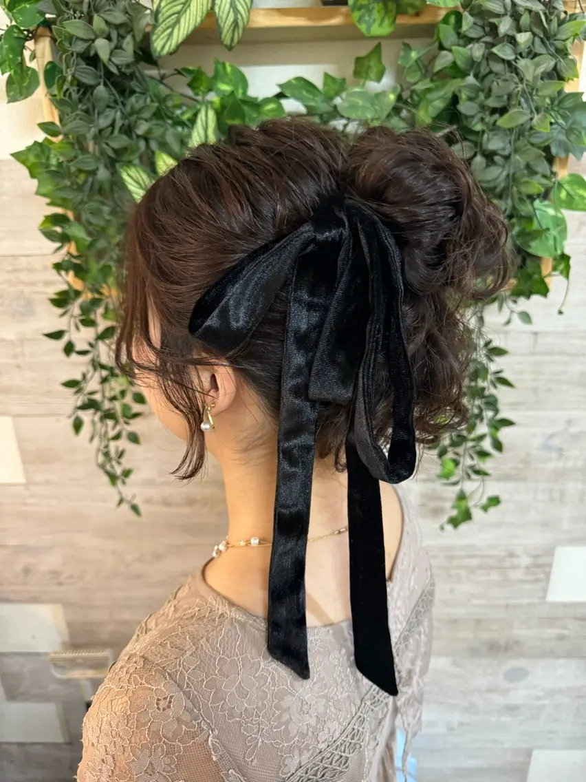 ロング ヘアアレンジ お団子ヘア ヘアメイク10年から 美容師💄Anriのヘアスタイル