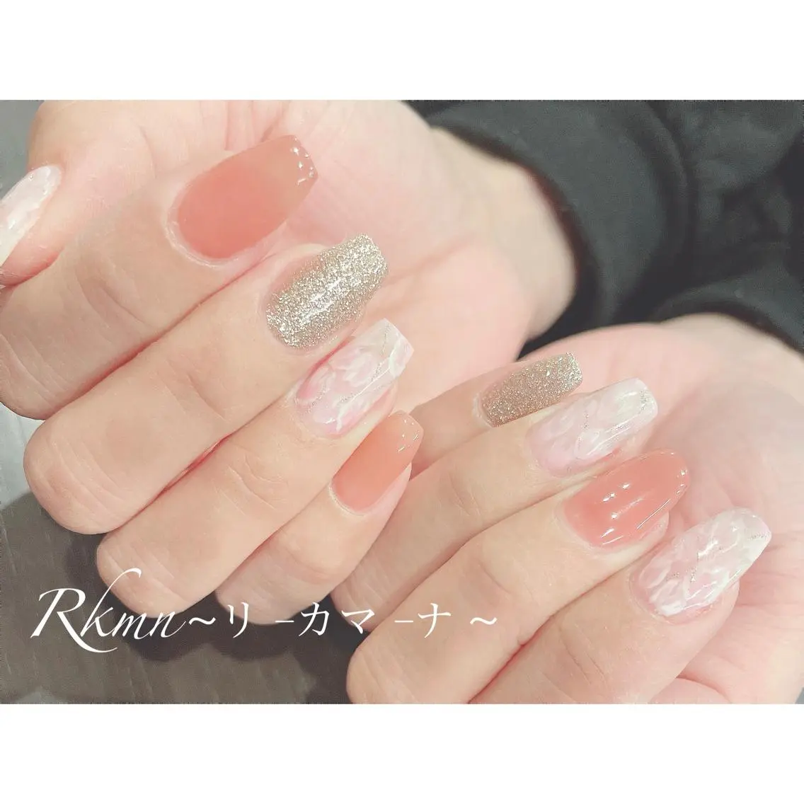 ネイル アートネイル 桜ネイル フレンチネイル ジェルネイル グラデーション ハンドネイル フットネイル ハンドケア Rkmn ~リ-カマ-ナ~のネイルデザイン