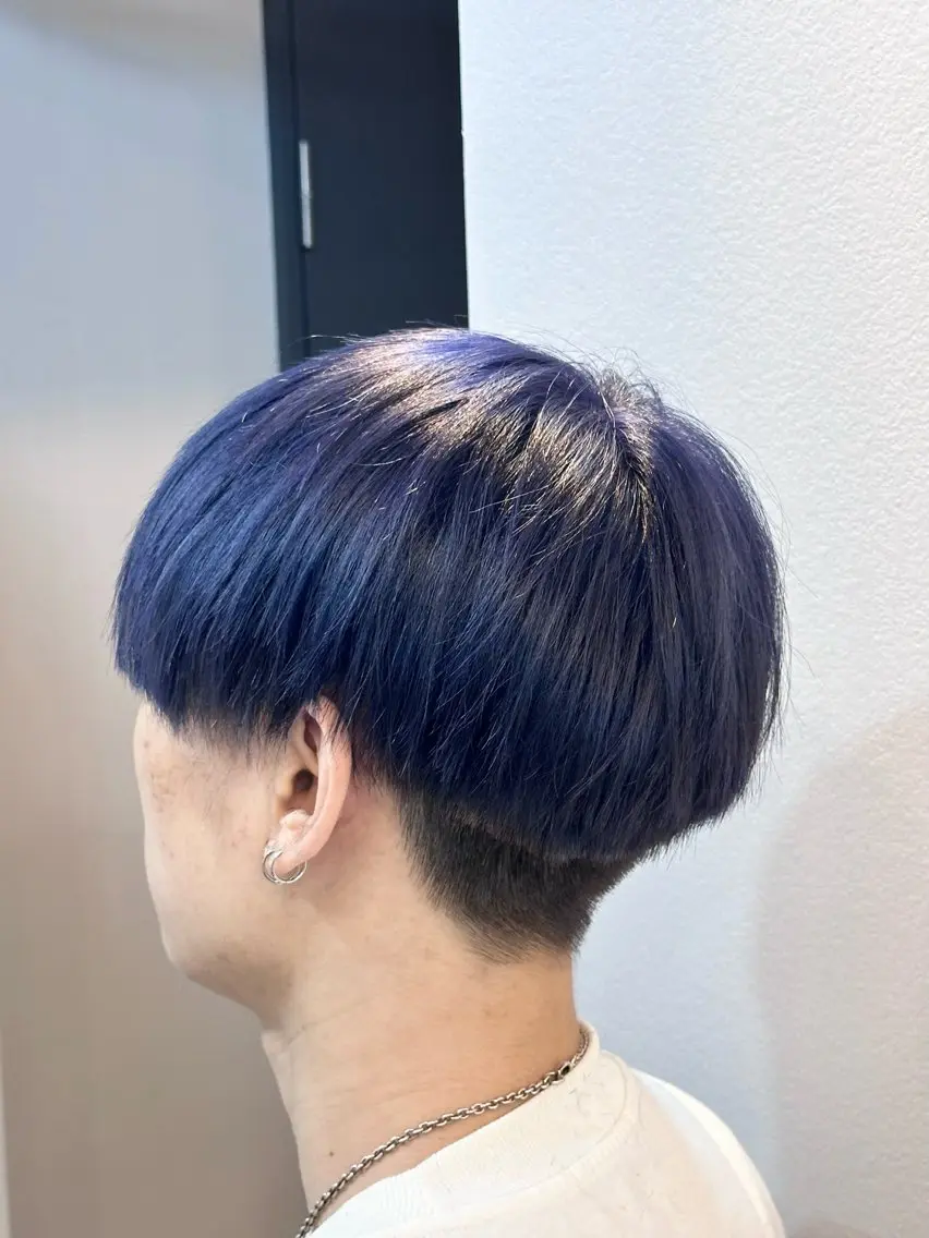 カラー メンズ メンズブリーチ マッシュ メンズパーマ 刈り上げ ブリーチ カット ヘアカラー 髪質改善×縮毛矯正 taichi/梅田のヘアスタイル