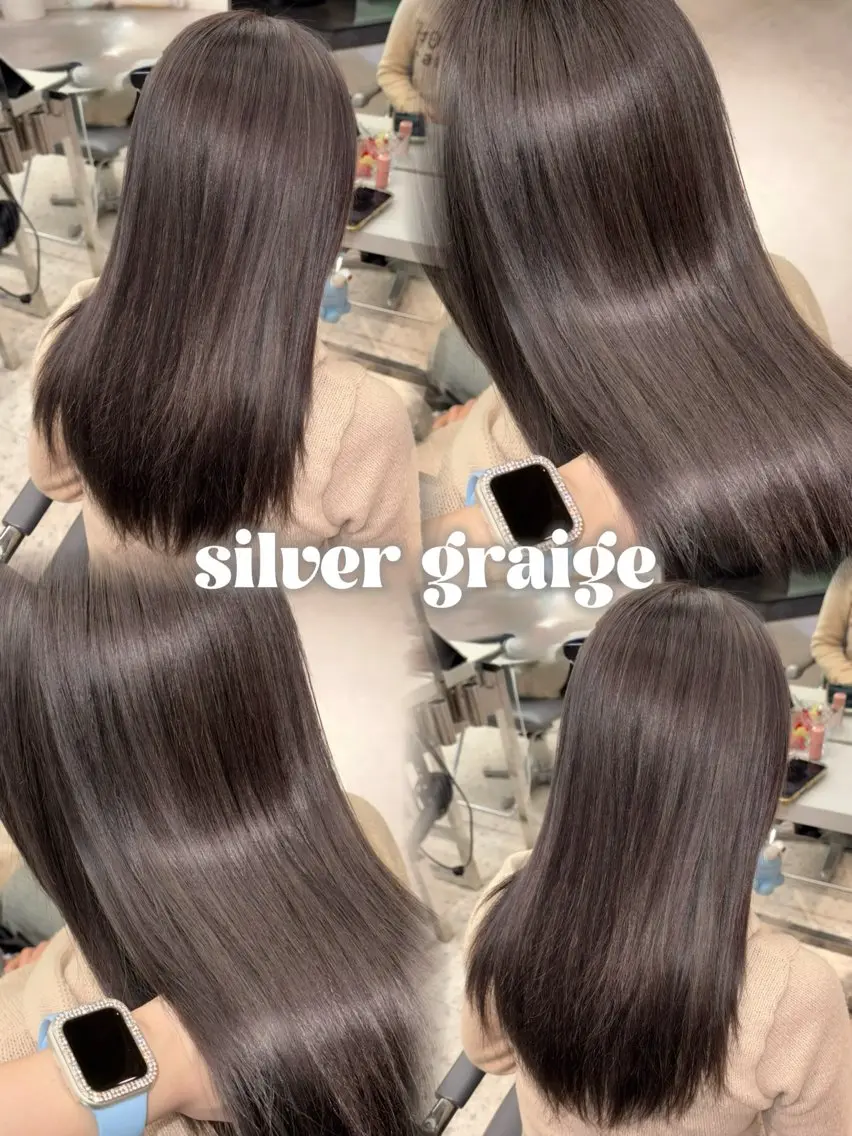 カラー ブリーチ ケアブリーチ ダブルカラー グレージュ シルバー ヘアカラー ハイトーン×推し カラー💫Miyuのヘアスタイル