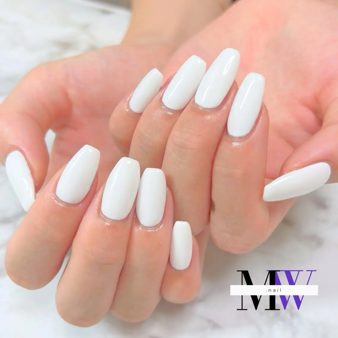 ネイル ホワイト ハンドネイル MW .nailのネイルデザイン